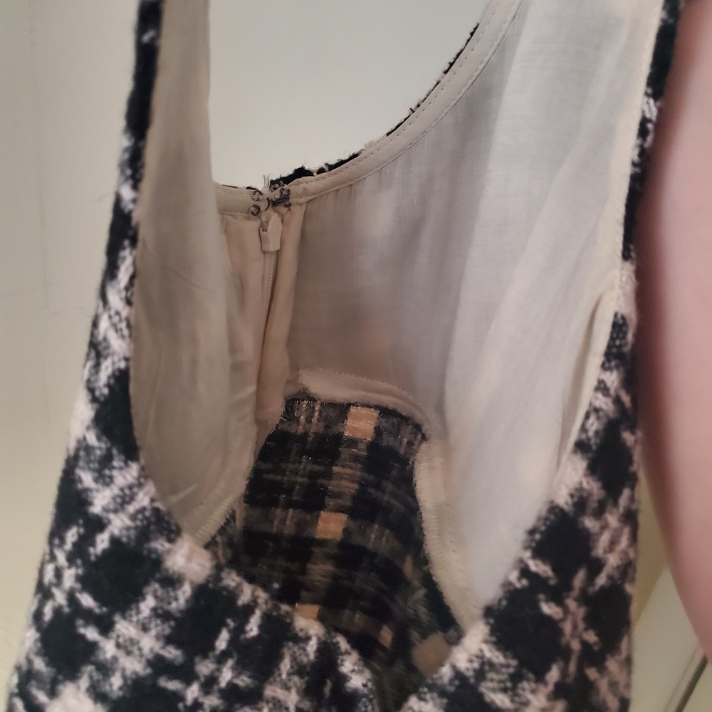 Chic Black and White Plaid Dress - Picture 6 of 6